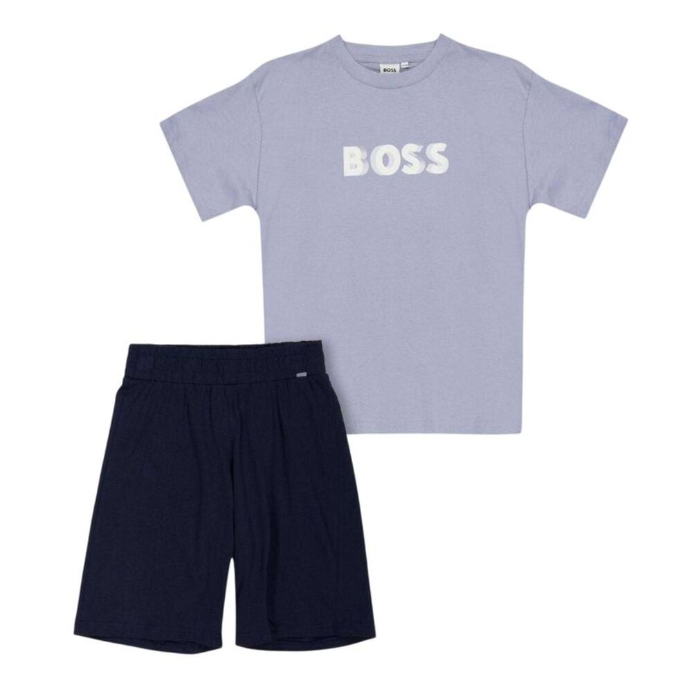 Boss Boys Logo T-Shirt & Shorts Set / Navy